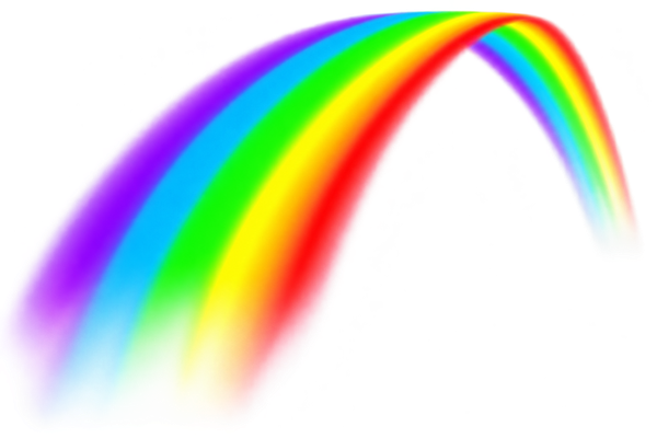 Arc-en-ciel lumineux sur fond transparent